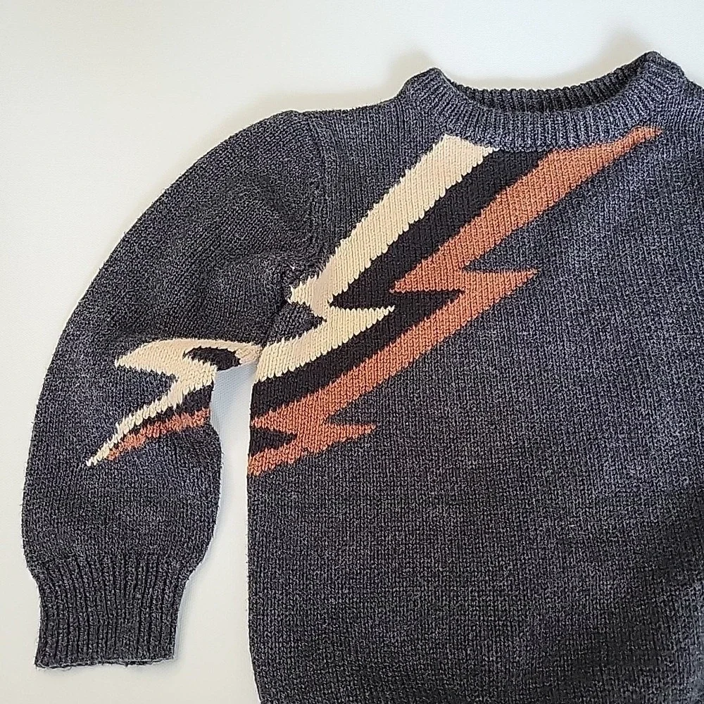 2018 GYMBOREE Baby Boy‎ Bolt Sweater Pullover Gray 18-24mo